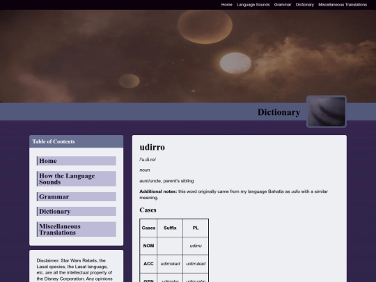 dictionary entries/udirro screenshot