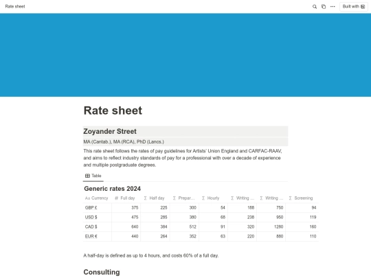rates screenshot