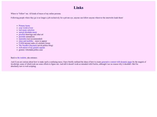 links screenshot