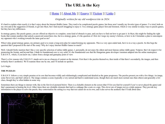 essays/riddles/urlkey screenshot