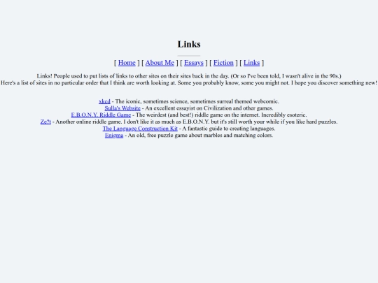 links screenshot