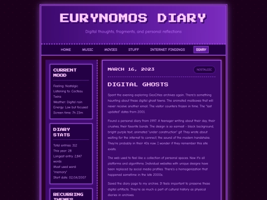 diary screenshot