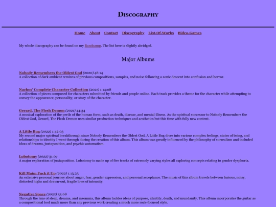 Discography screenshot