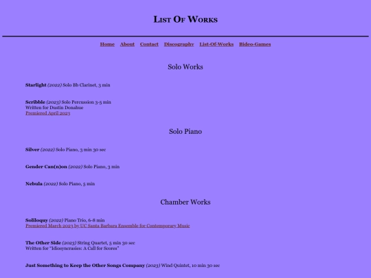 List-Of-Works screenshot
