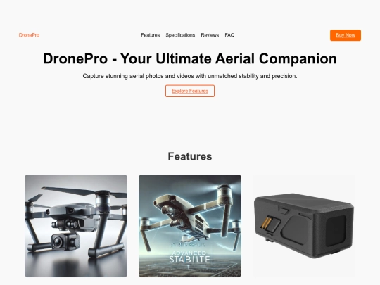 drone webpage new screenshot