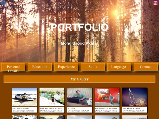 HTML/portfolio screenshot