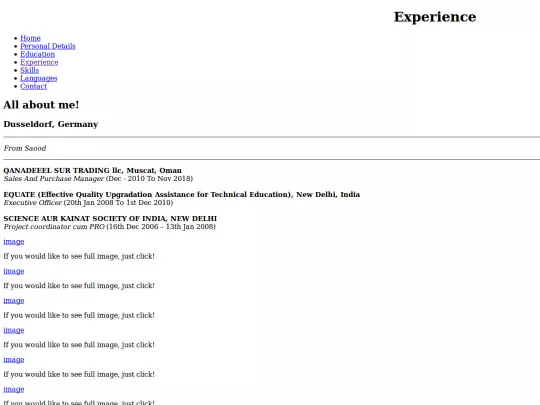 html/experience screenshot
