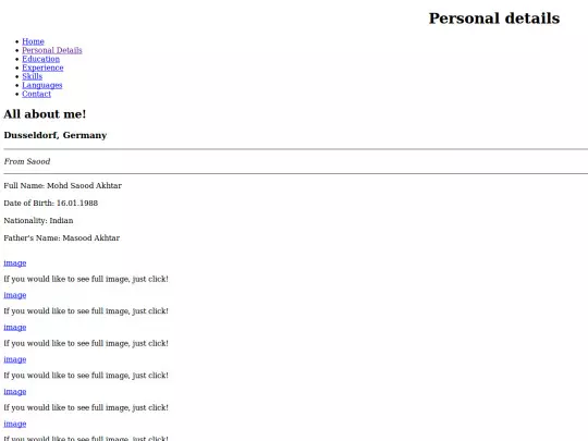html/personal-details screenshot