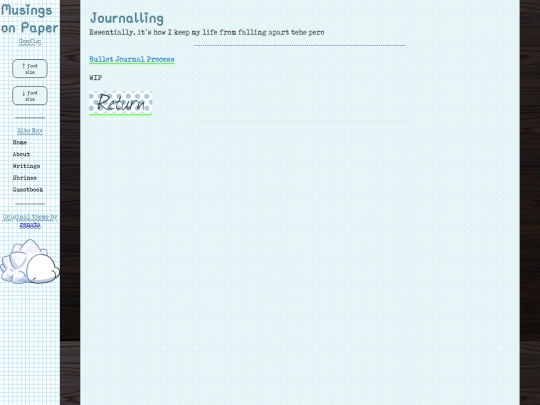 writings/journalling screenshot