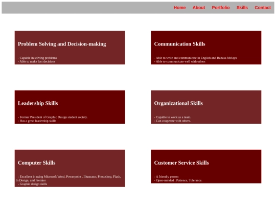 resume/skills screenshot
