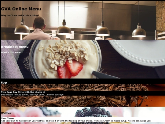restaurant-menu screenshot