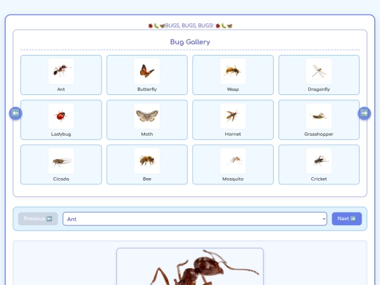 ELA/Grade 4/Unit 2/bug-facts screenshot