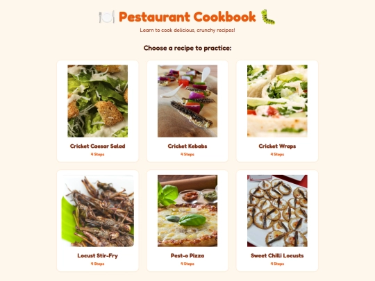 ELA/Grade 4/Unit 2/pestaurant screenshot