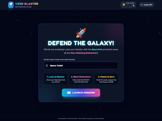 ELA/Grammar/verb-blaster screenshot