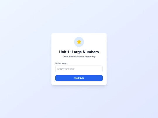 Math/Grade4/Unit01/Unit-1-test-checker screenshot