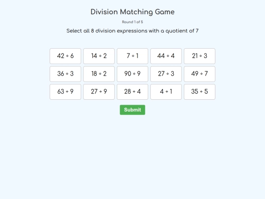 Math/Grade4/Unit03/quotient-matching screenshot