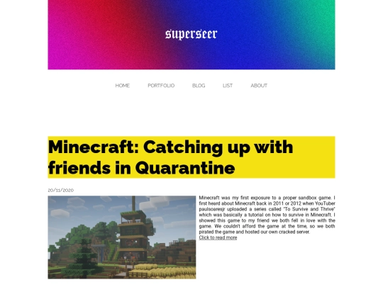 blog screenshot