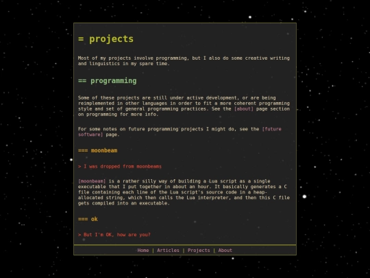 projects screenshot