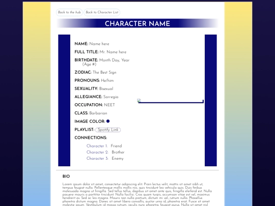 sorregia/charactertemplate screenshot