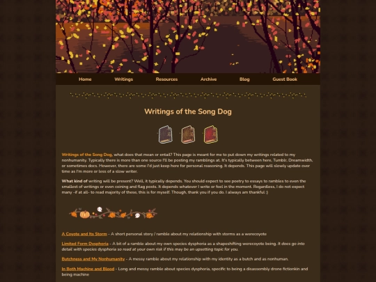writings screenshot