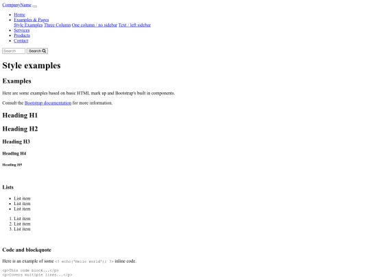 template/examples screenshot