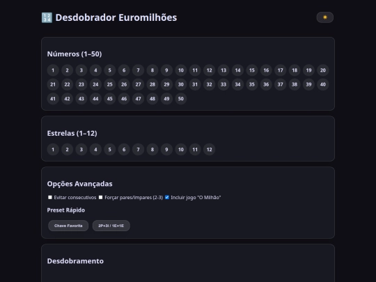euromilhoes/desdobrador screenshot