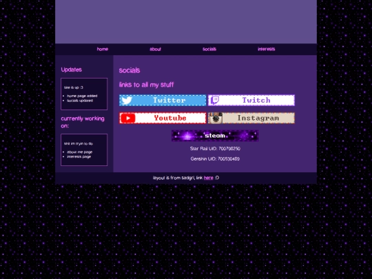 socials screenshot