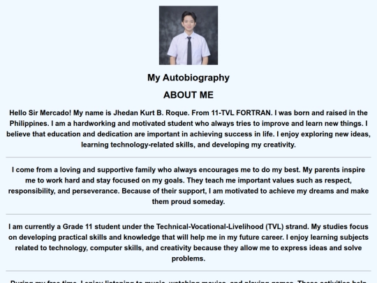 Autobiography screenshot
