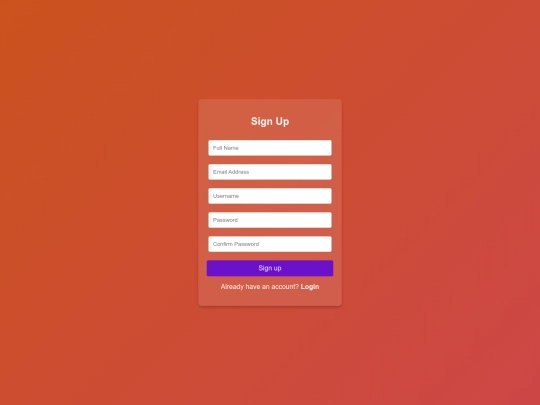 signup screenshot