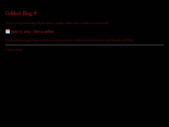 Blog screenshot