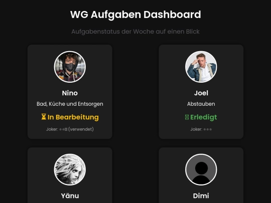 wg/aufgaben screenshot