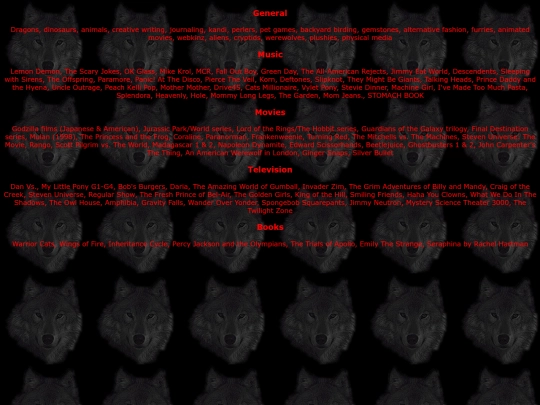 my interests screenshot