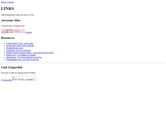 links screenshot