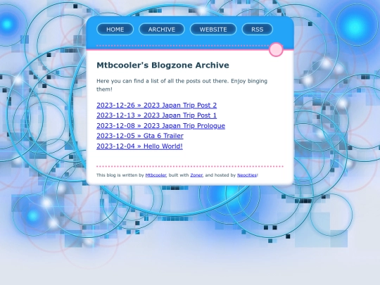blog/archive screenshot
