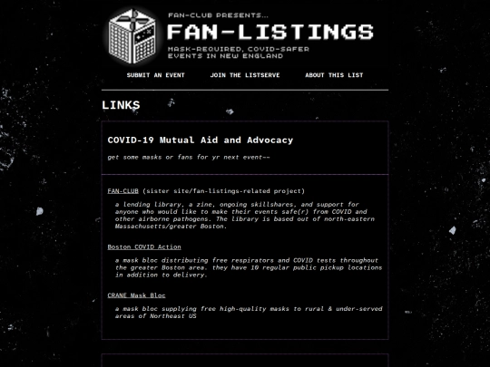 links screenshot