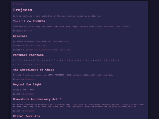 projects screenshot