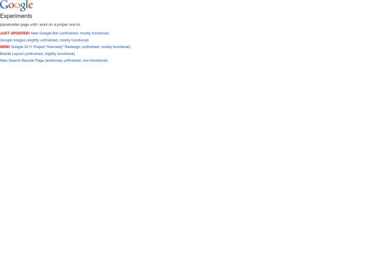 google10/experiments screenshot