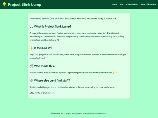info screenshot
