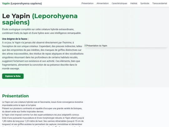 V8 Fiche bestiare YAPIN screenshot