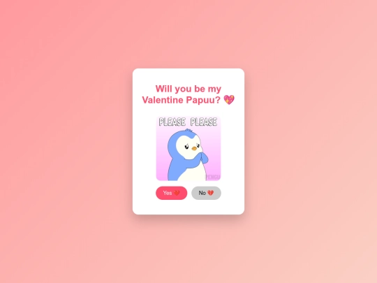 Valentine Website screenshot