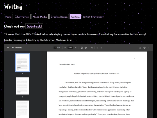 writing screenshot