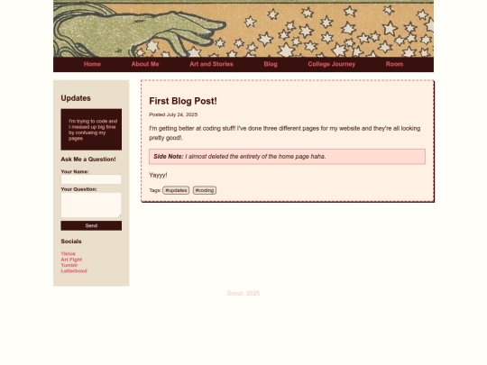 Blog screenshot