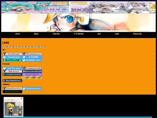 links screenshot
