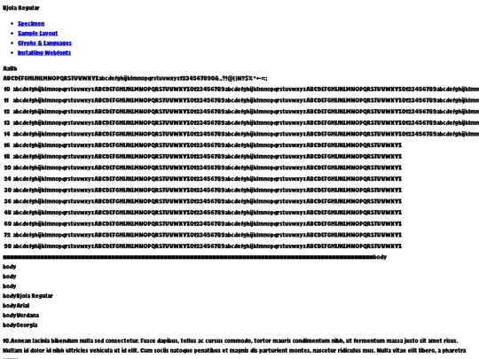 fonts/bjola-demo screenshot