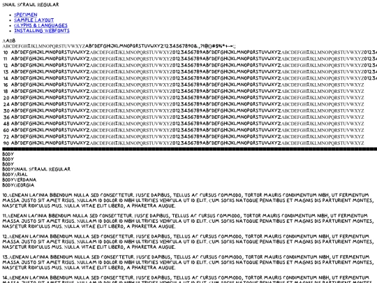 fonts/snail-scrawl-regular-demo screenshot
