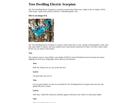 The tree dwelling electric scorpion screenshot