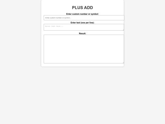 custom number or symbol with PLUS screenshot