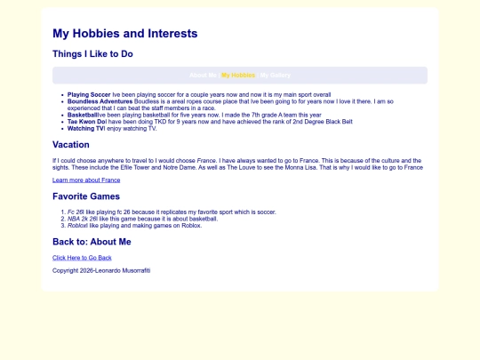 MyHobbies screenshot