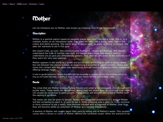 dnd/mother screenshot