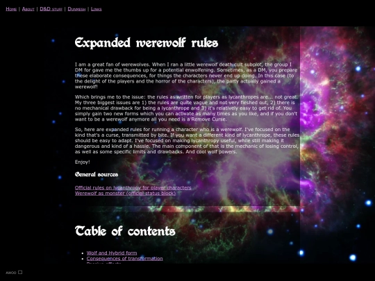 dnd/werewolf screenshot